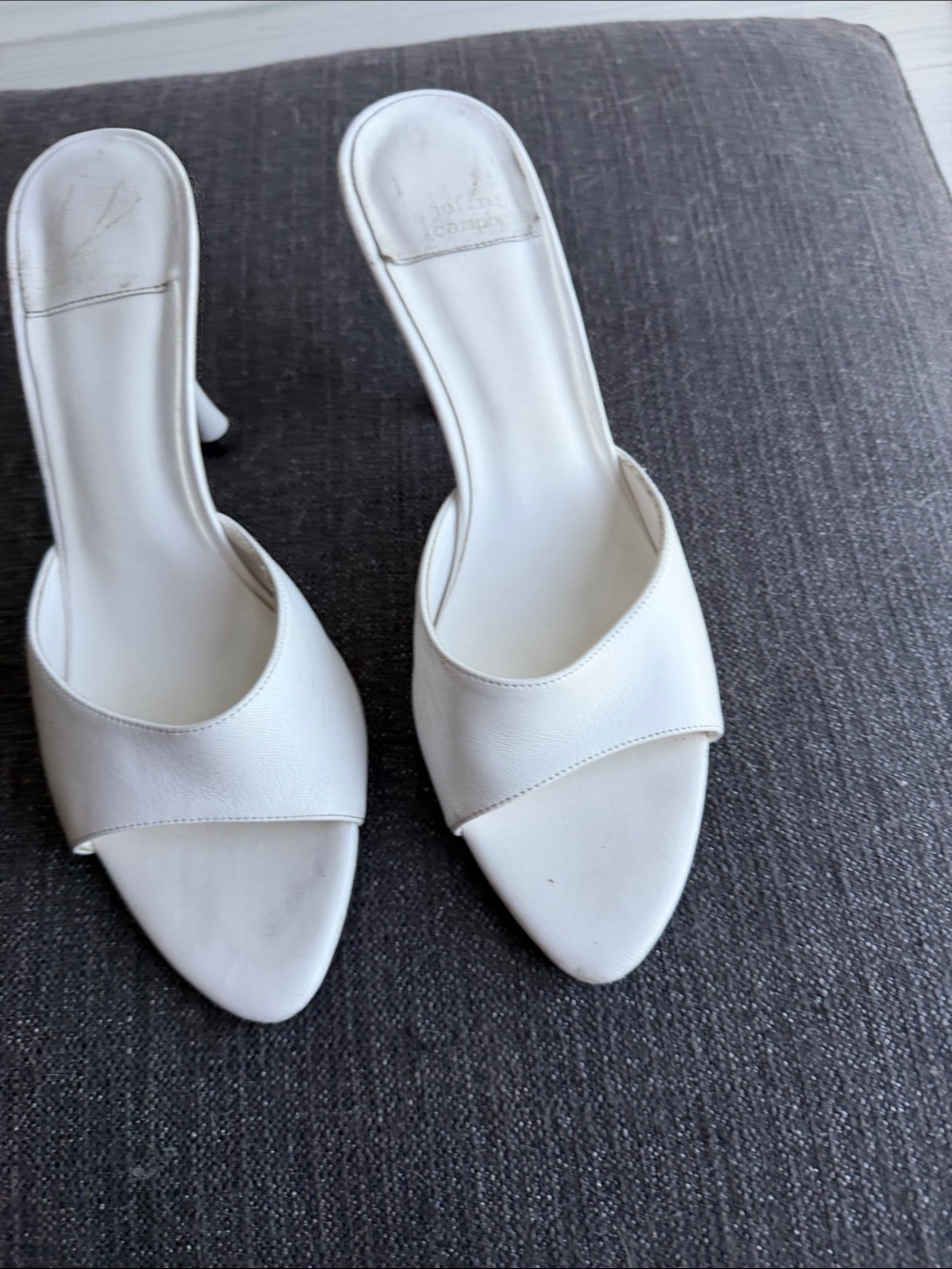 Jeffrey campbell mules White Open-Toe Slide Heels - Women's Elegant Summer Shoe